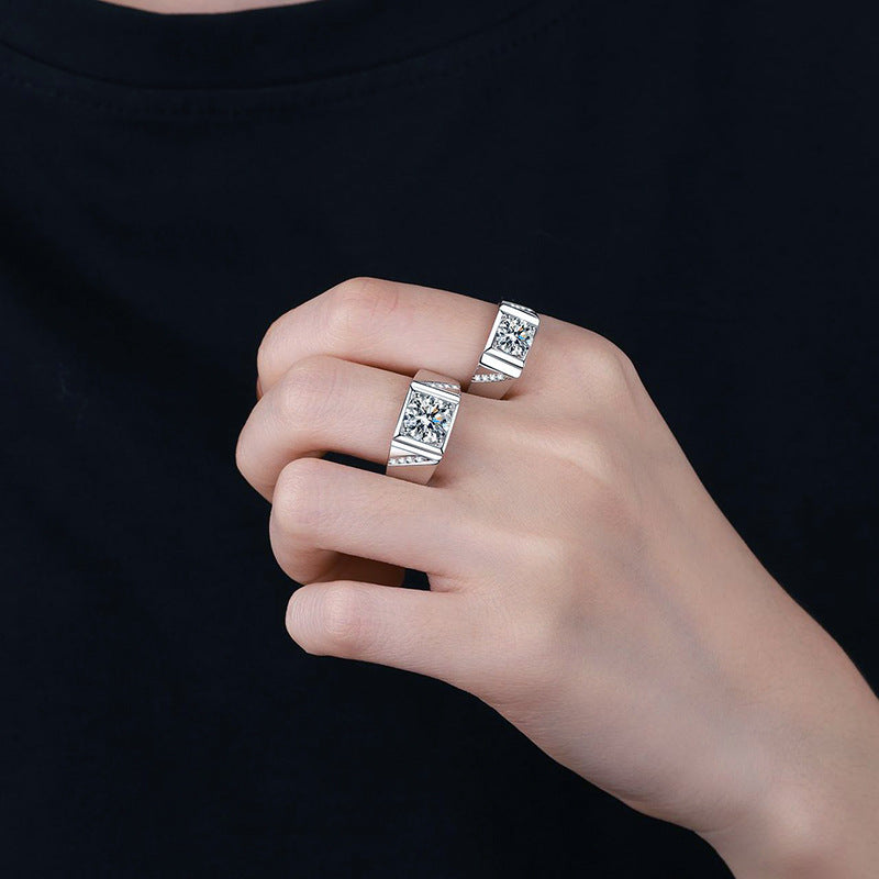 S925 Sterling Silver Men's Ring Simple
