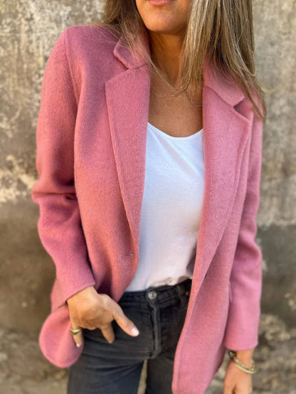Ins Button Lapel Short Blazer Winter Fashion Commuter Jacket Outwear Women's Clothing