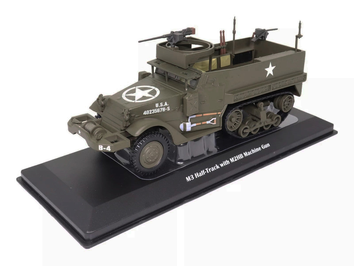 M3 Half-Track AFV with M2HB Machine Gun Olive Drab "United States Army" 1/43 Diecast Model by Militaria Die Cast