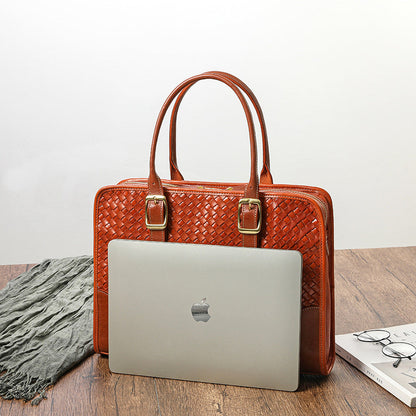 Women's Hand-woven Handbag Vegetable Tanned Full-grain Leather Cowhide