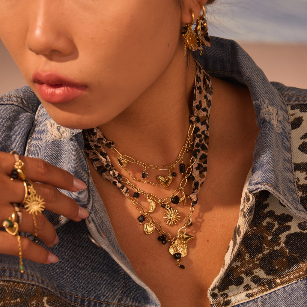 Leopard Series Love Sun Pendant Stainless Steel Ornament
