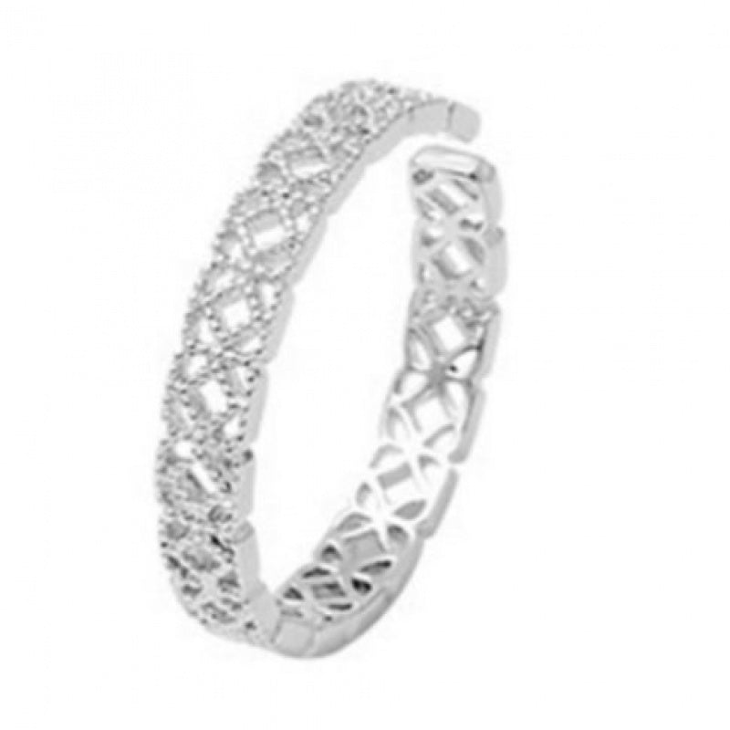 Geometric diamond S925 sterling silver ring