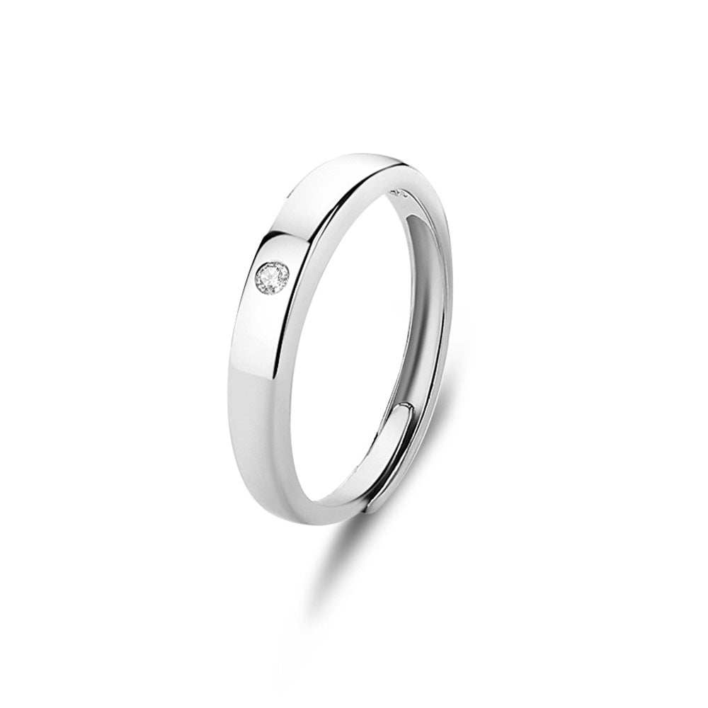 S925 Silver Adjustable Ring For Couples