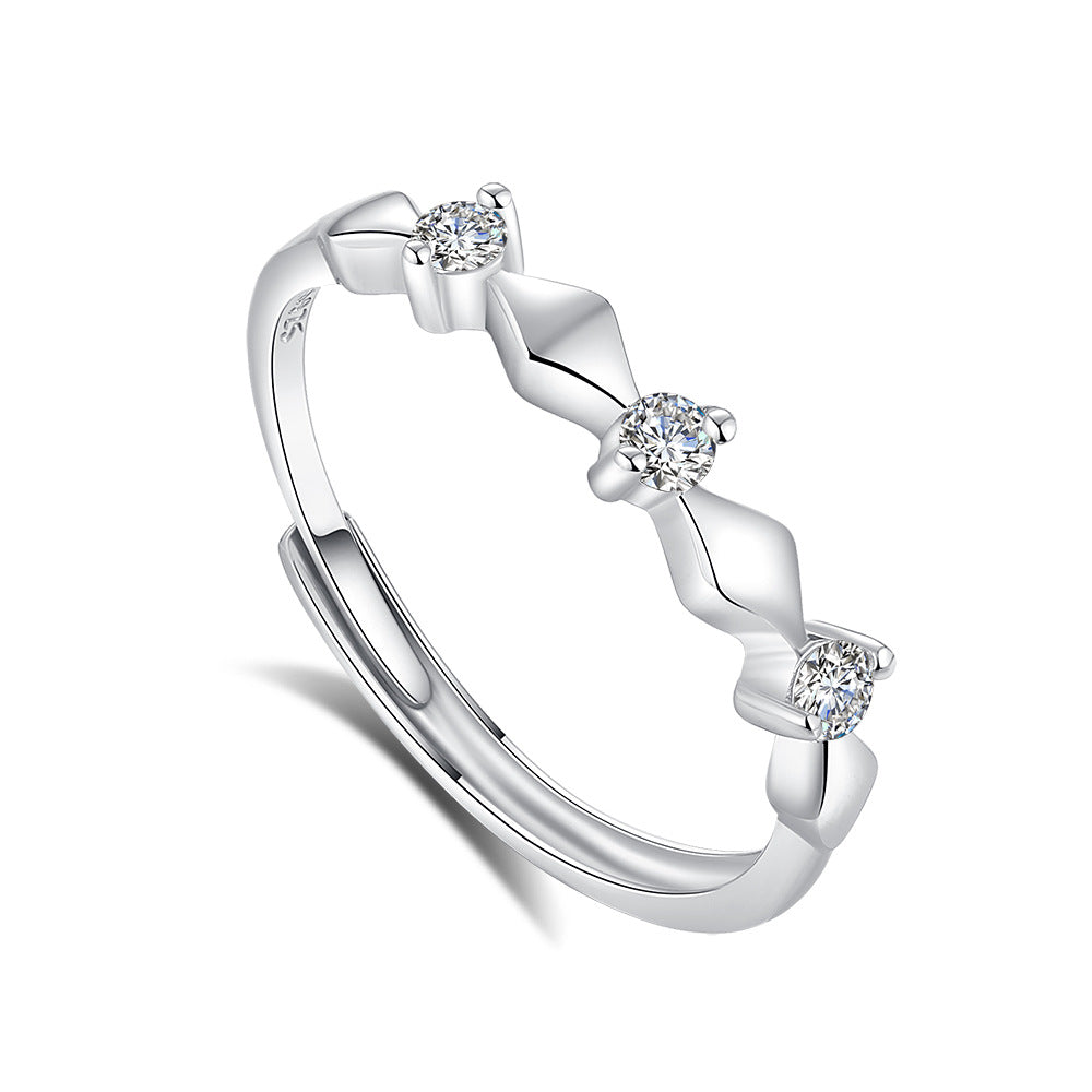 S925 Silver Adjustable Ring For Couples