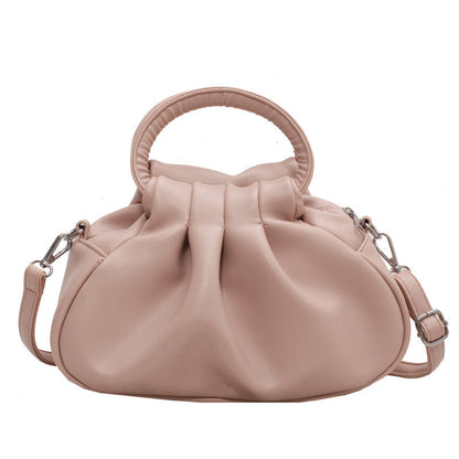 Versatile Womens Retro Cloud-Print Pleated Shoulder Crossbody Bag