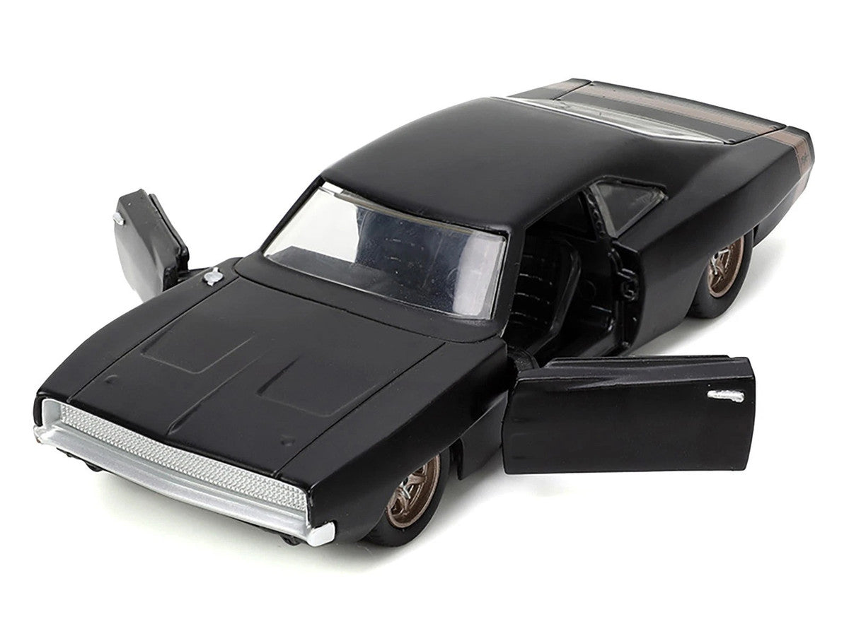 1968 Dodge Charger Widebody Matt Black with Bronze Tail Stripe "F9" (2021) Movie "25 Years of Fast & Furious" Series 1/32 Diecast Model Car by Jada
