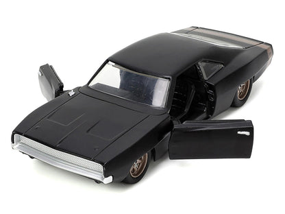 1968 Dodge Charger Widebody Matt Black with Bronze Tail Stripe "F9" (2021) Movie "25 Years of Fast & Furious" Series 1/32 Diecast Model Car by Jada
