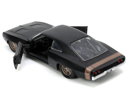 1968 Dodge Charger Widebody Matt Black with Bronze Tail Stripe "F9" (2021) Movie "25 Years of Fast & Furious" Series 1/32 Diecast Model Car by Jada