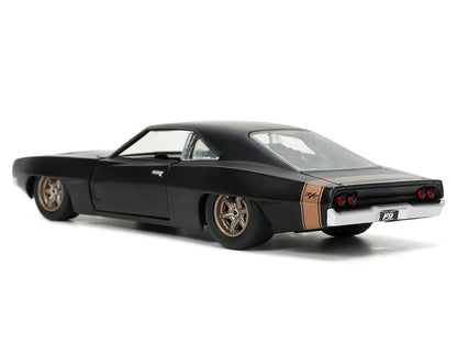 1968 Dodge Charger Widebody Matt Black with Bronze Tail Stripe "F9" (2021) Movie "25 Years of Fast & Furious" Series 1/32 Diecast Model Car by Jada