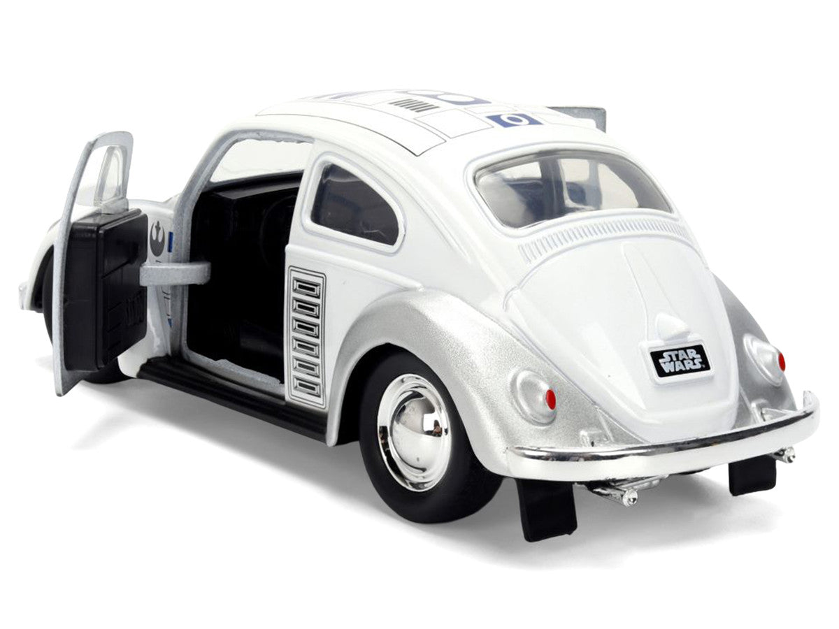 1959 Volkswagen Beetle "R2-D2" Livery White with Graphics "Star Wars" Franchise "Hollywood Rides" Series 1/32 Diecast Model Car by Jada