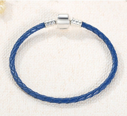 S925 silver leather rope bracelet