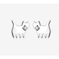S925 cat earrings in sterling silver