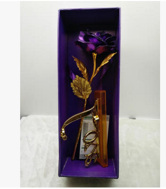 24K Gold Foil Purple Rose - Mother's Day Gift