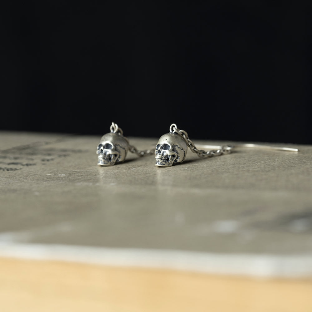 S925 Sterling Silver Skull Eardrops