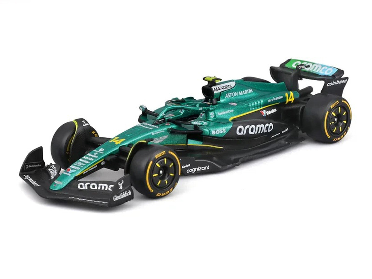 Aston Martin AMR25 #14 Fernando Alonso "Aramco" Formula One F1 World Championship (2025) "Race" Series 1/43 Diecast Model Car by Bburago