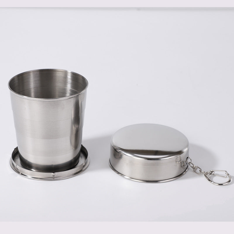 Stainless Steel Camping Folding Water Bottle & Cup