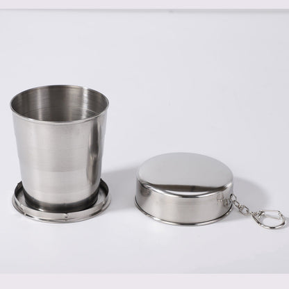 Stainless Steel Camping Folding Water Bottle & Cup