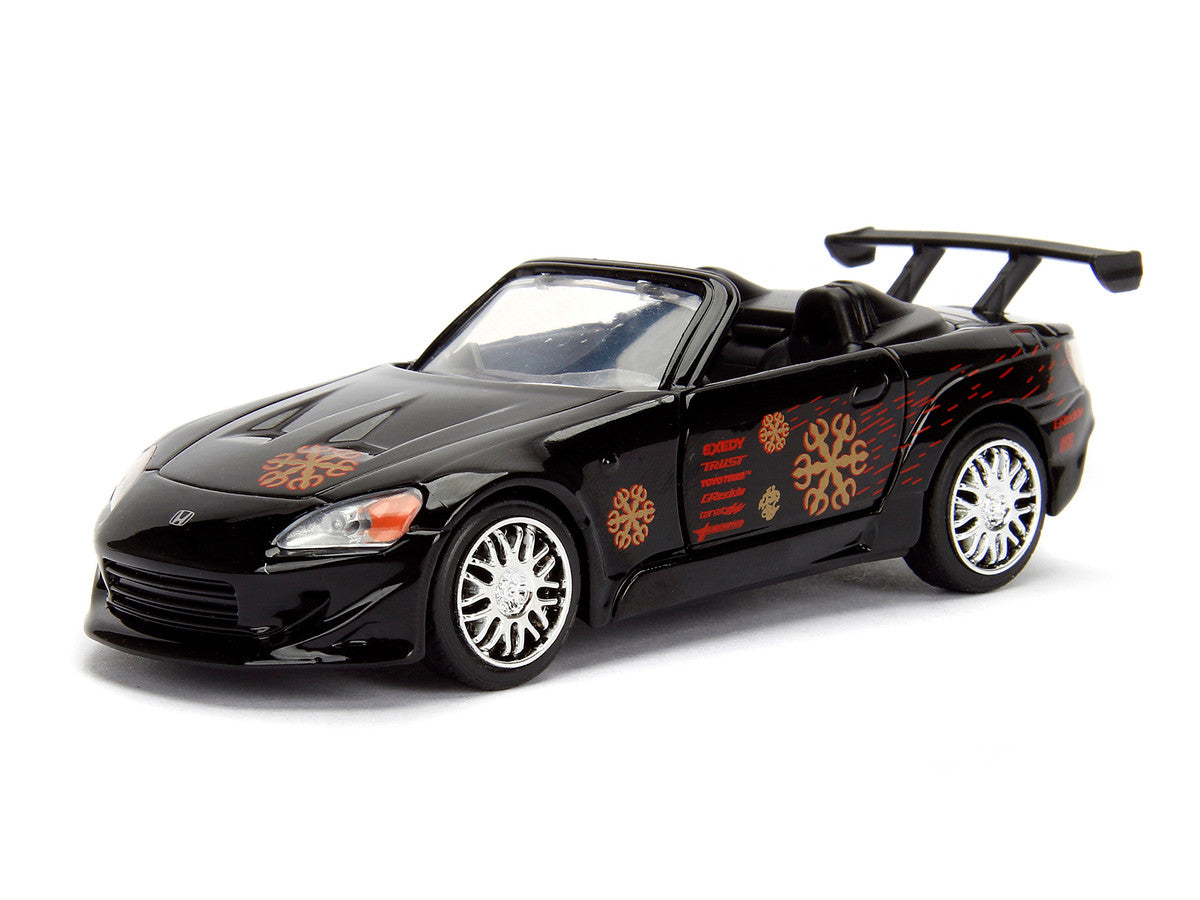Honda S2000 Black with Graphics and Volkswagen Jetta White with Graphics Set of 2 pieces "25 Years of Fast & Furious" Series 1/32 Diecast Model Cars by Jada
