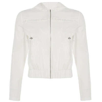 Girls' Design Wooden Ear Motorcycle Jacket