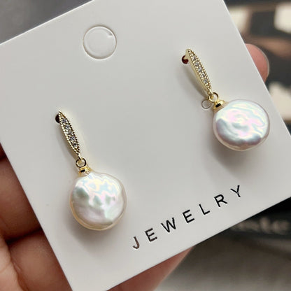Classic Double Bead Baroque Stud Earrings