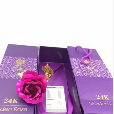 24K Gold Foil Purple Rose - Mother's Day Gift