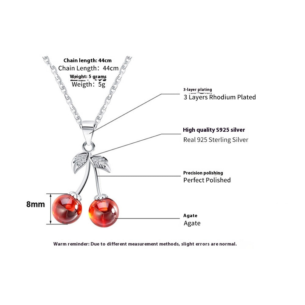 S925 Sterling Silver Necklace Pomegranate