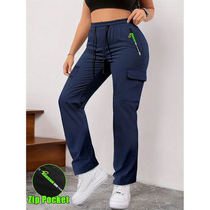 Women's Casual Retro Large Pocket Casual Pants