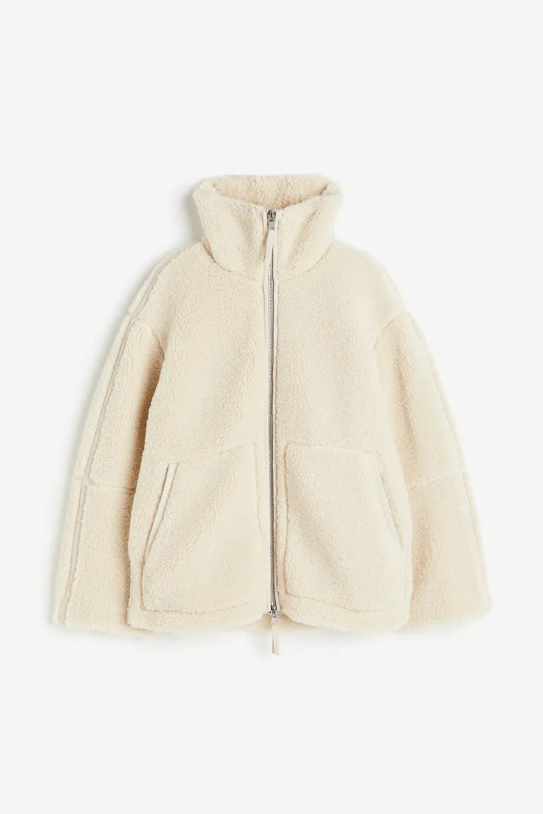 Fashion Loose Anti-cashmere Personality Casual Zip Coat