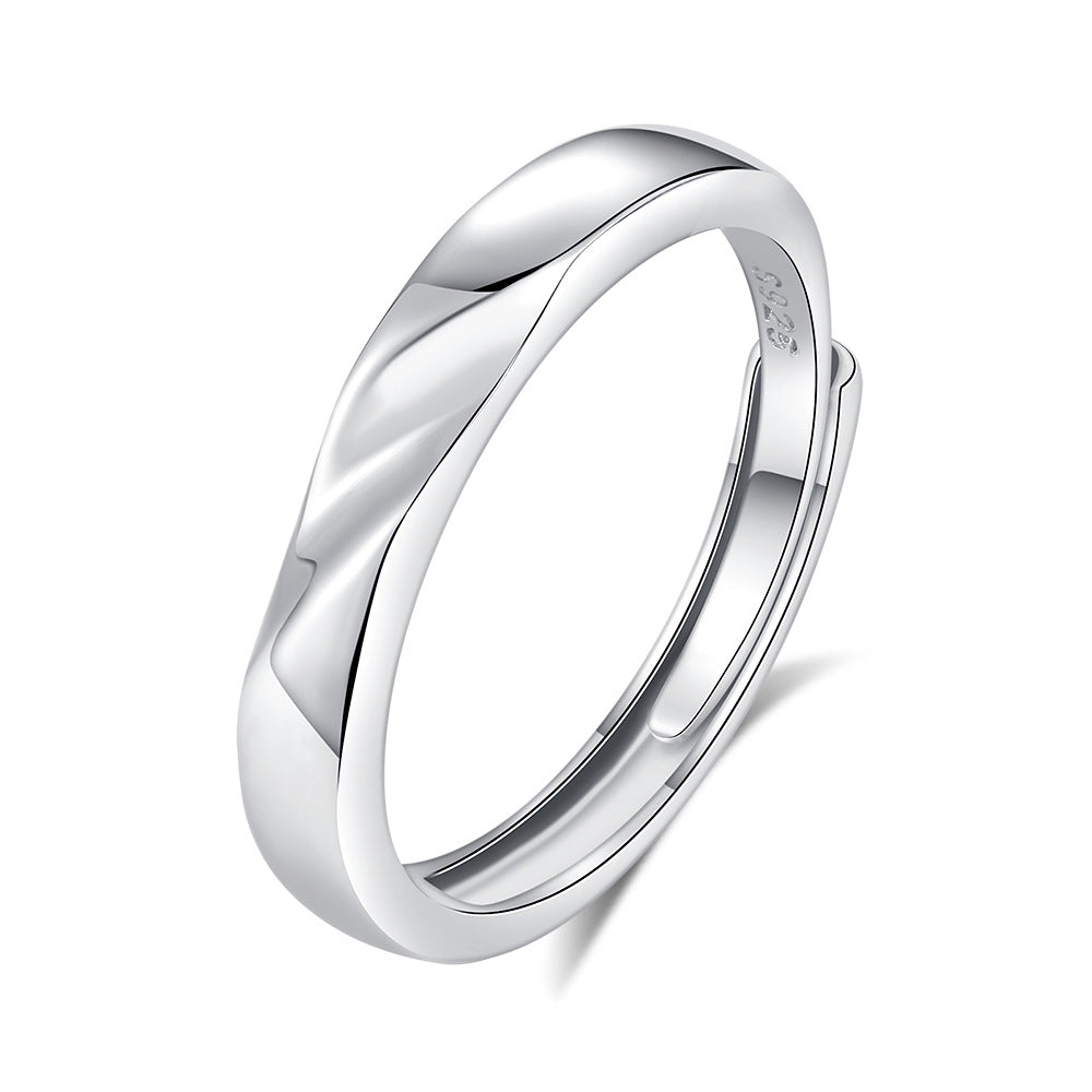S925 Silver Adjustable Ring For Couples