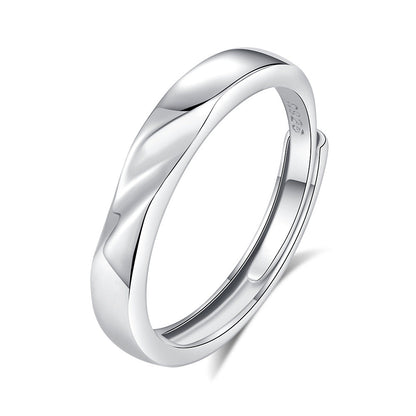 S925 Silver Adjustable Ring For Couples