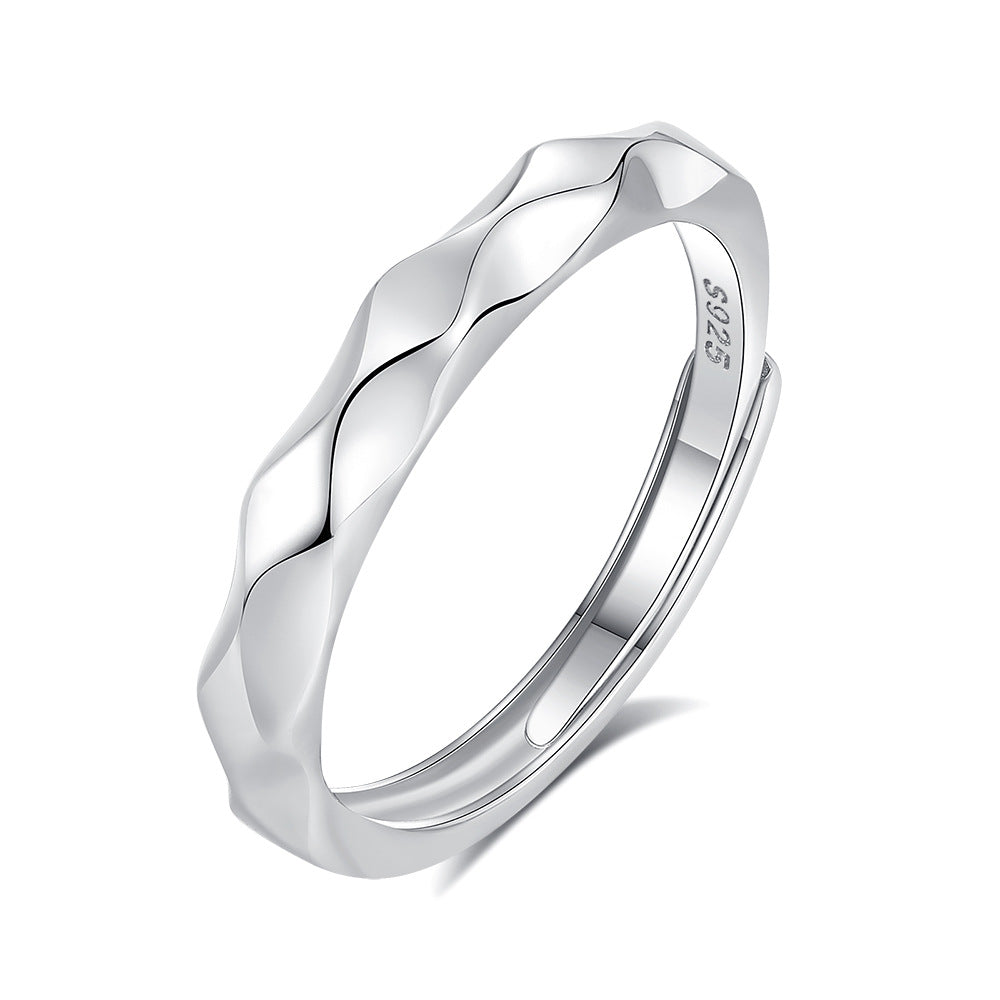 S925 Silver Adjustable Ring For Couples