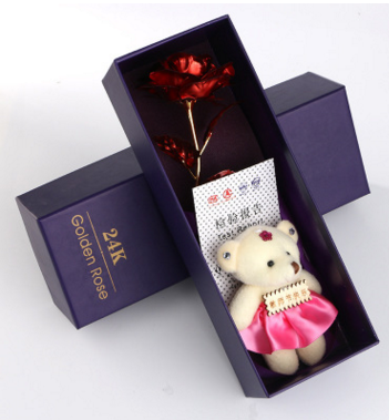 24K Gold Foil Purple Rose - Mother's Day Gift