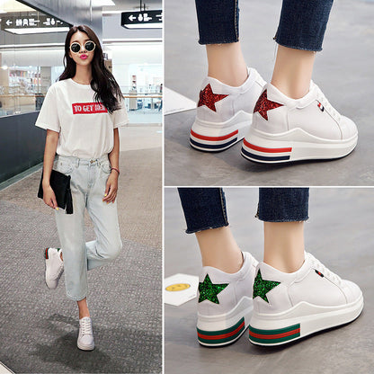 Elevated Sneakers, Versatile Lace-Up White Shoes