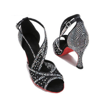 Diamond-Embedded Latin Dancing Shoes Women's Adult