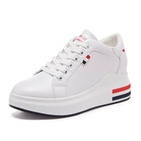 Elevated Sneakers, Versatile Lace-Up White Shoes