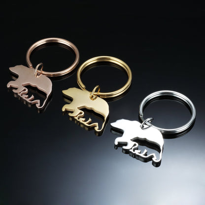 Mother's Day Stainless Steel Keychain - Mama Bear Gift