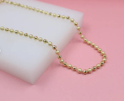 Gold Filled Shiny Textured Ball Chain (F264B)(I441)