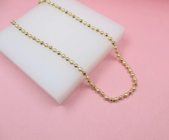 Gold Filled Shiny Textured Ball Chain (F264B)(I441)