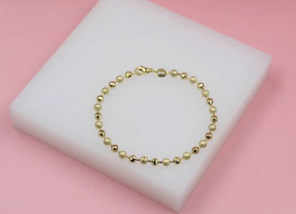 Gold Filled Shiny Textured Ball Chain (F264B)(I441)