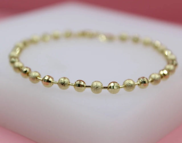 Gold Filled Shiny Textured Ball Chain (F264B)(I441)