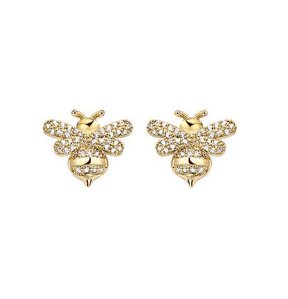 S925 silver pin with zircon earrings