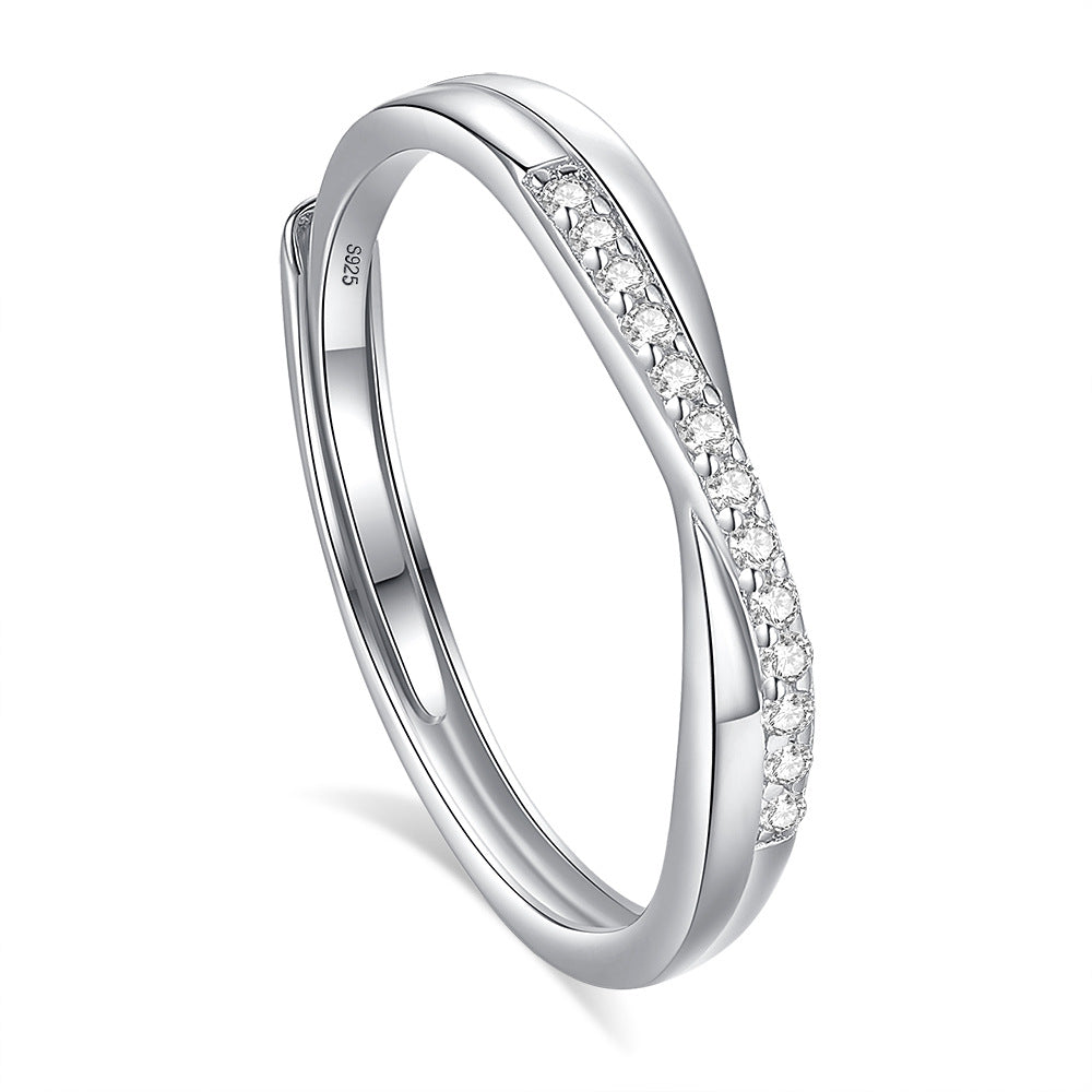 S925 Silver Adjustable Ring For Couples
