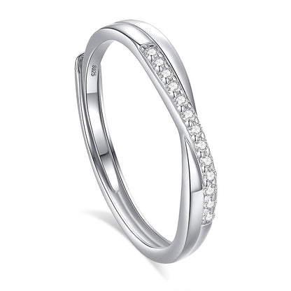 S925 Silver Adjustable Ring For Couples
