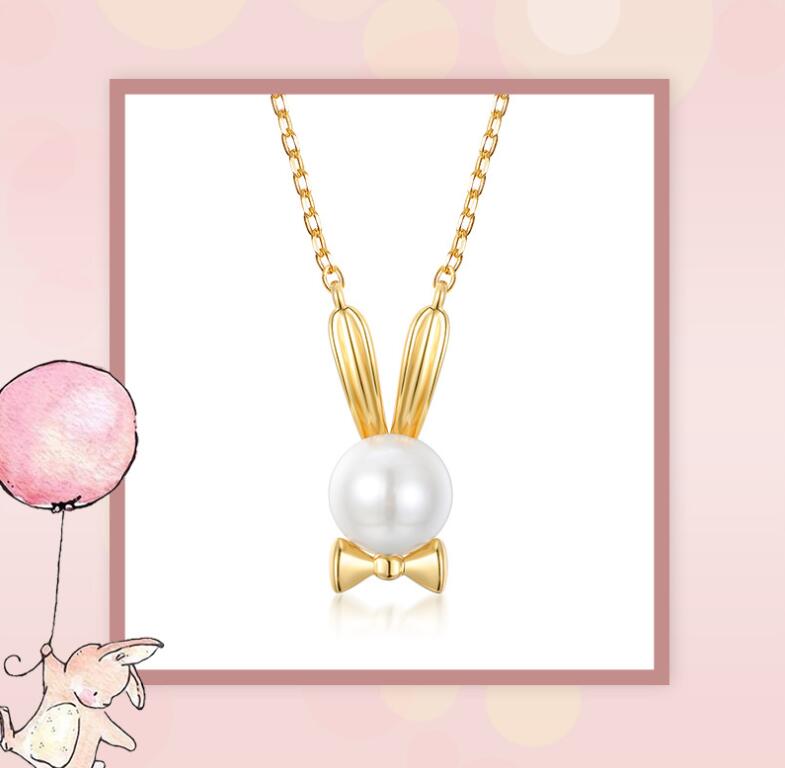 Ladies fashion rabbit s925 silver necklace