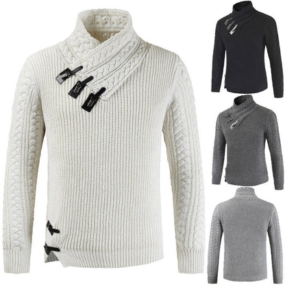 Men's Scalp Button Irregular Long Sleeve T-Shirt