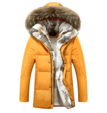 new down jacket men's long section Korean youth lovers men's winter large size coat thickening