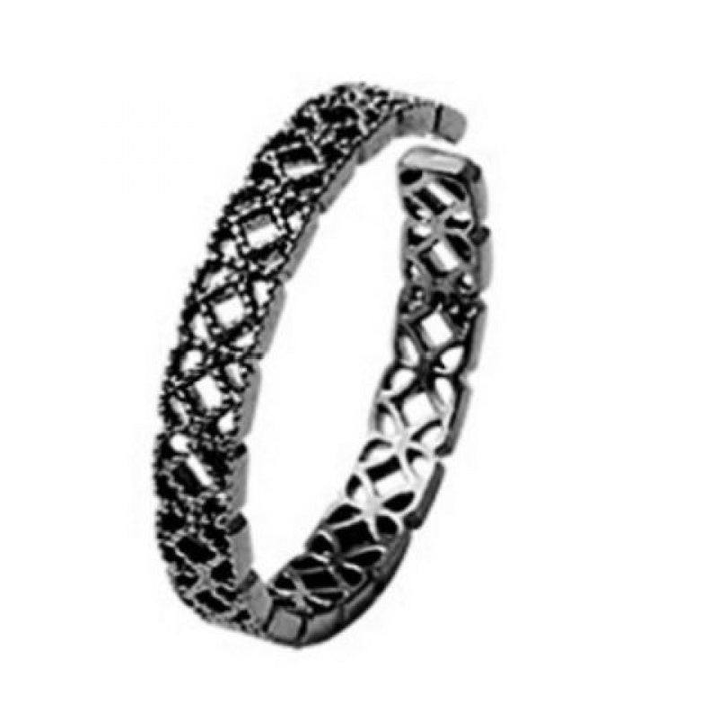 Geometric diamond S925 sterling silver ring