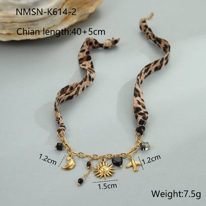 Leopard Series Love Sun Pendant Stainless Steel Ornament