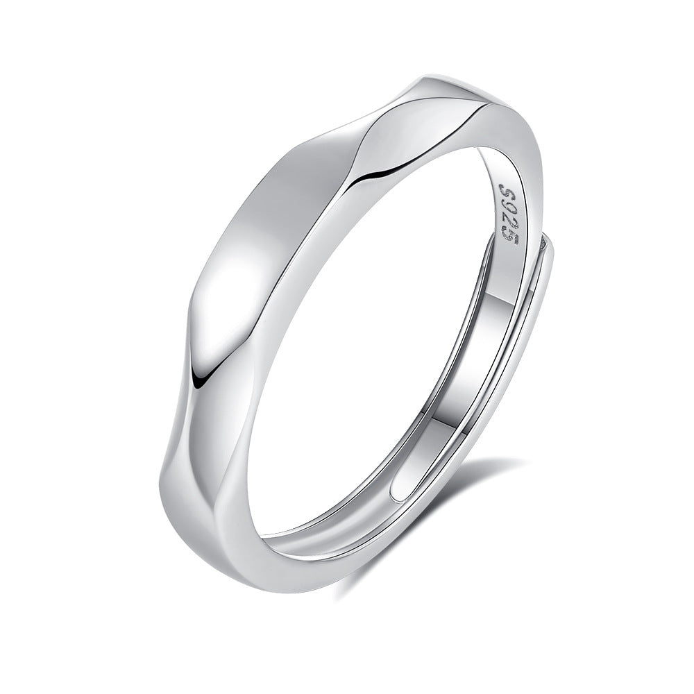 S925 Silver Adjustable Ring For Couples