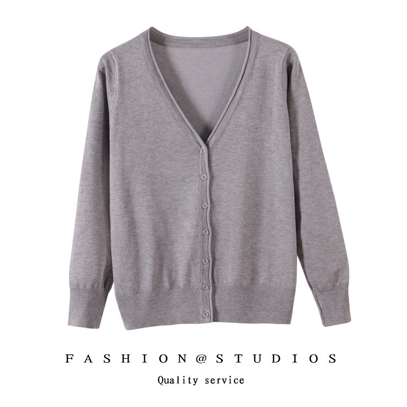 Women's Slim-fit SpringAutumn Plus-size Knitted Cardigan